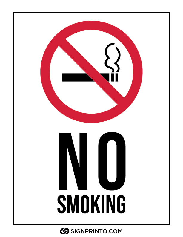 No Smoking Sign A4 size Preview