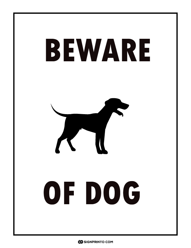 Beware Of Dog Sign with icon