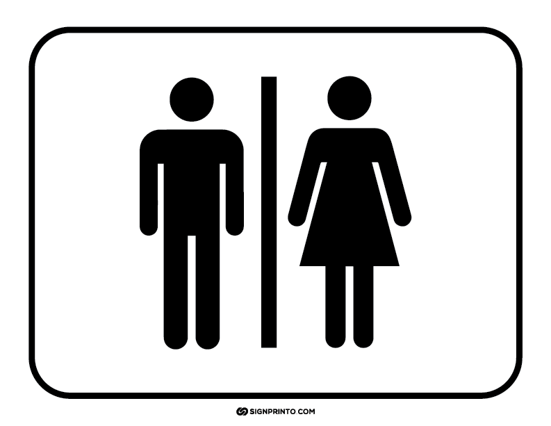 Restroom Sign A4 size Preview