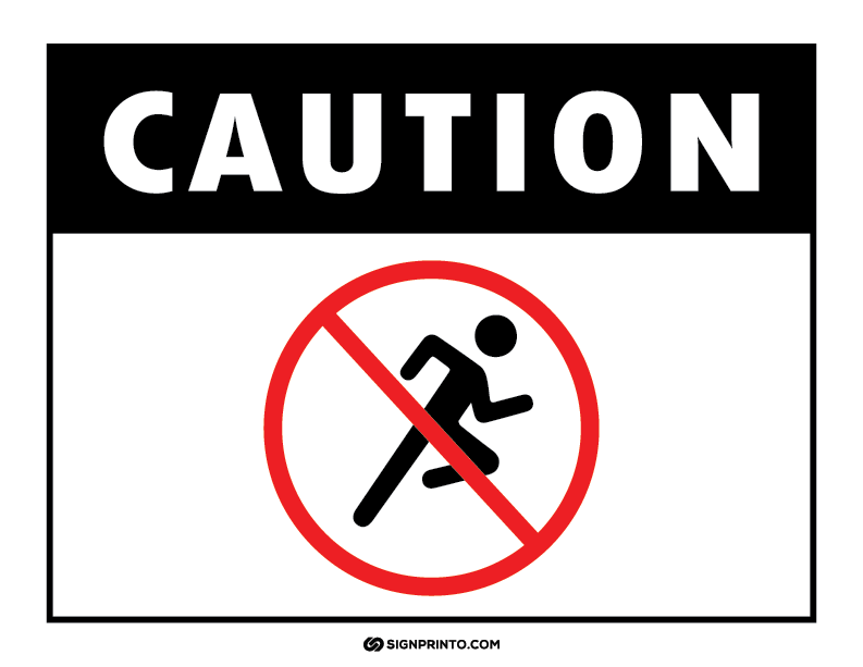 No Running Sign A4 Printable Preview