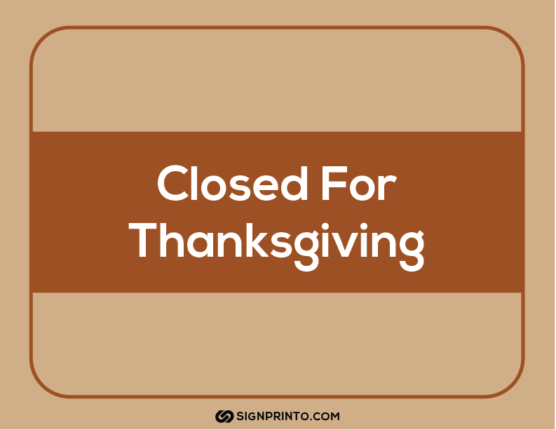 Closed For thanks giving Sign A4 size Preview