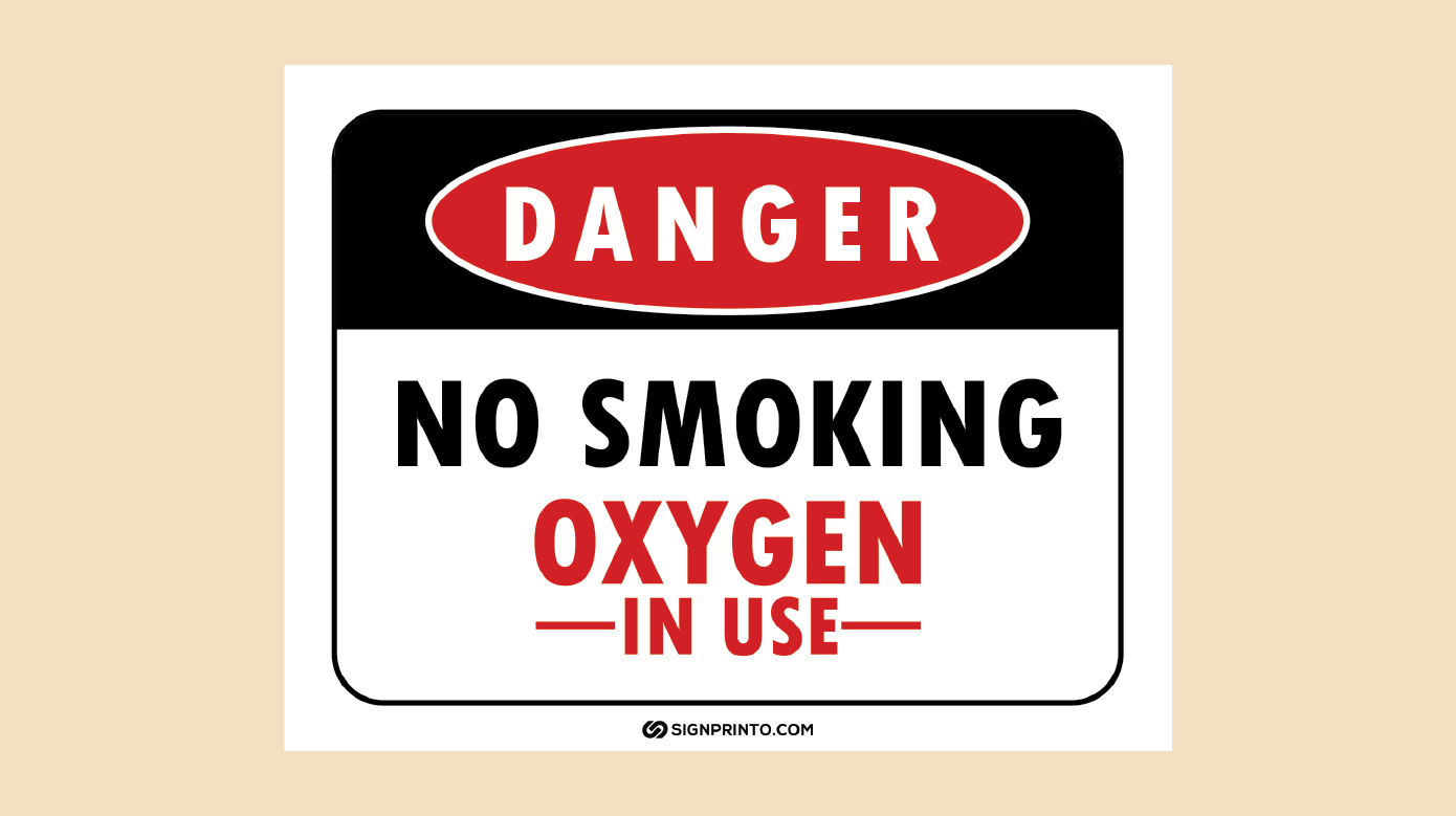 Printable Oxygen In use Sign download PDF