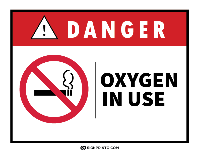 Oxygen In use Sign Free Printable PDF