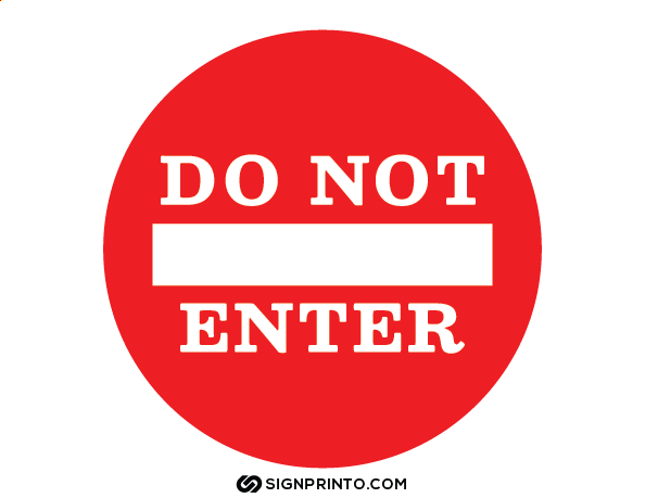 Do Not Enter Sign circle A4 size Preview