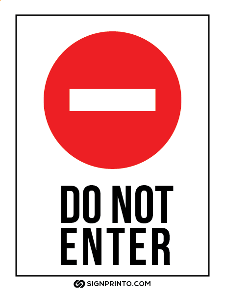 Do Not Enter Sign Vertical [Free Prinable PDF]