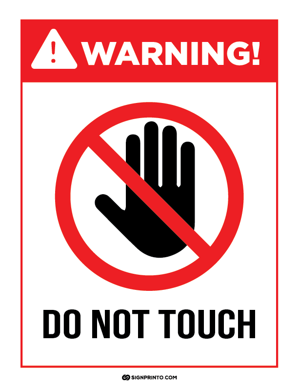 Do Not Touch Sign A4 size Preview