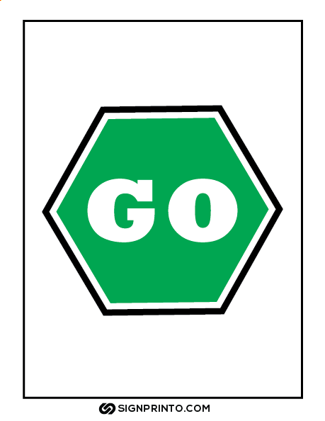 Go Sign Green and white Color