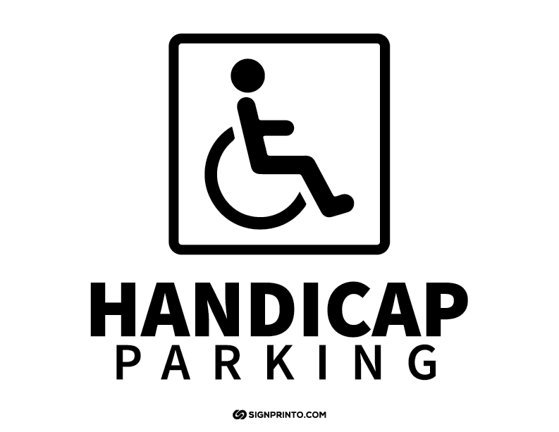Handicap Parking Sign A4 size Preview