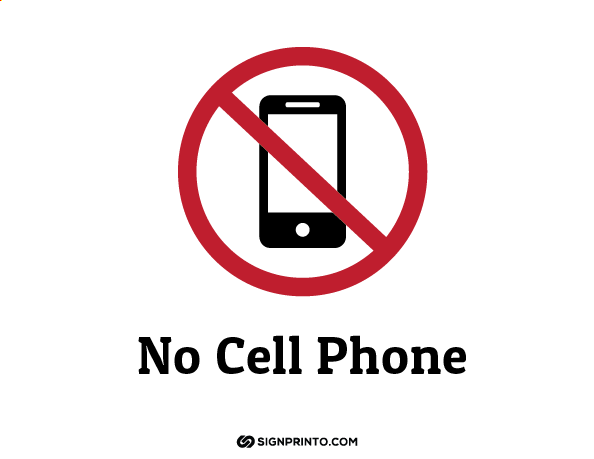 No cell phone sign without a border