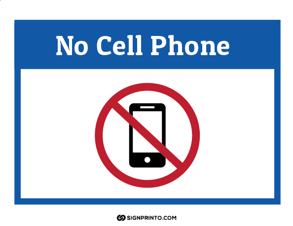 No cell phone sign A4 Size Design Preview