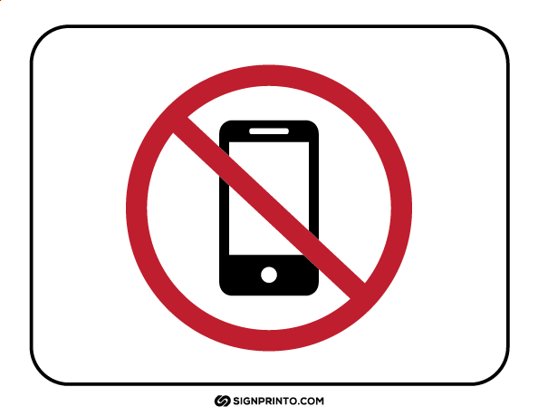 No cell phone sign A4 Size Design Preview
