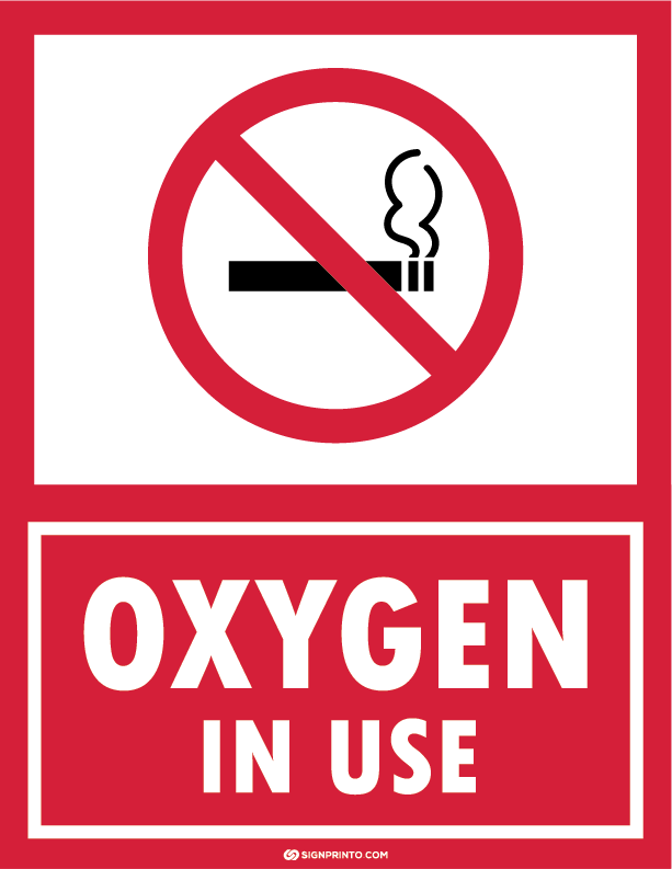 Oxygen In use Sign A4 size Preview