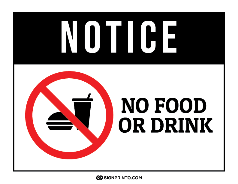 No Food Sign A4 Printable Preview