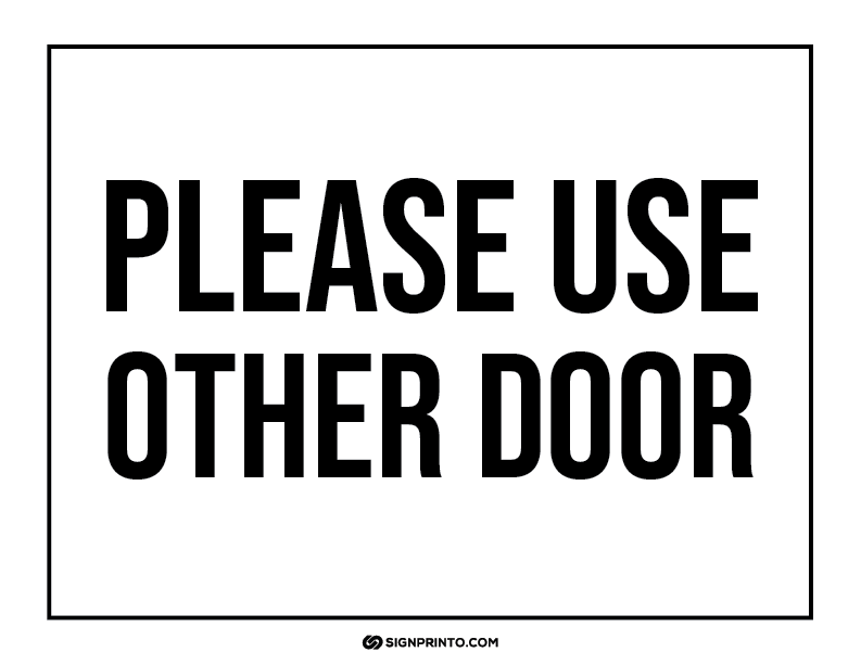 Please Use Other Door Sign A4 size Preview