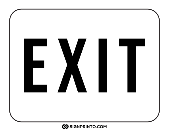 Exit Sign black text