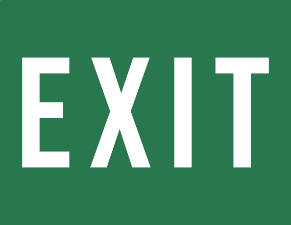 Exit Sign green color A4 size Preview