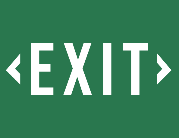 Exit Sign Green color