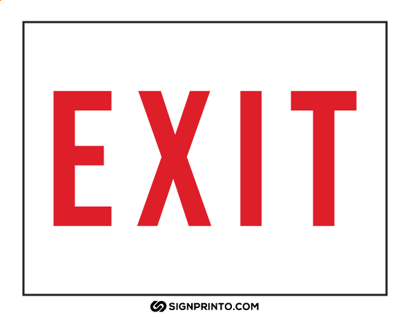 Exit Sign A4 size Preview