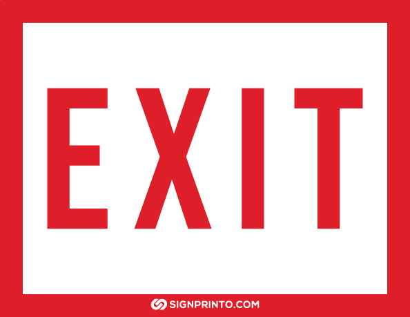 Exit Sign A4 size Preview
