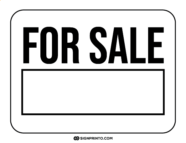 For Sale Sign A4 size Preview