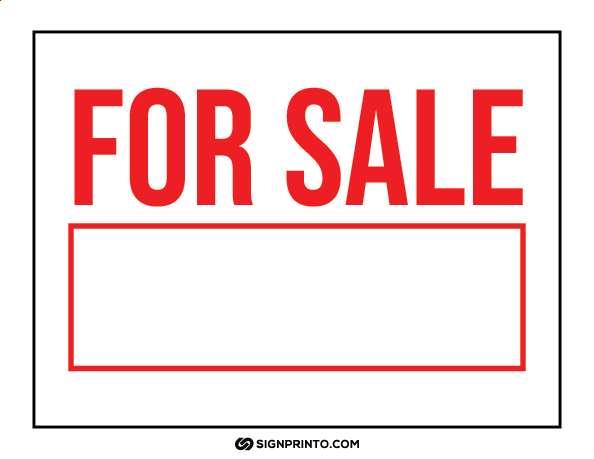 For Sale Sign red