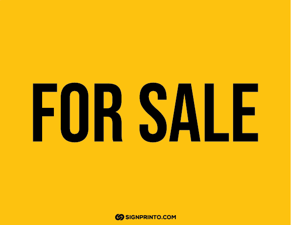 For Sale Sign yellow