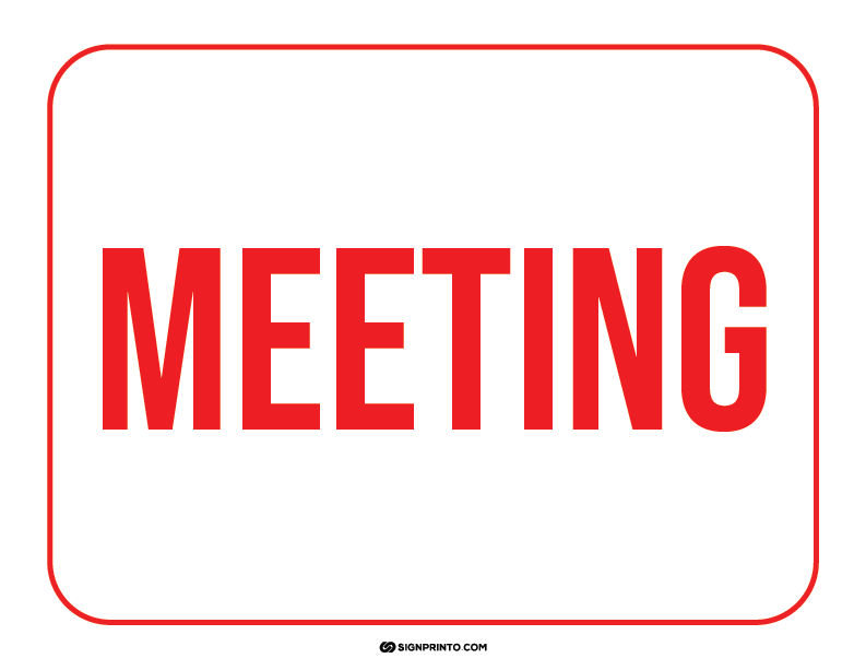 In a Meeting Sign A4 size Preview