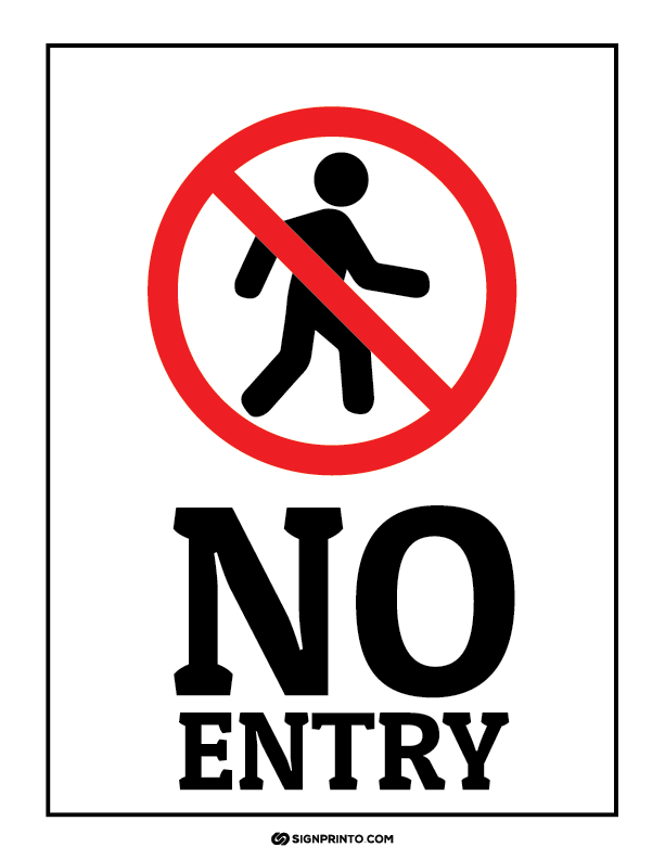 No Entry Sign  man crossing blak text with icon