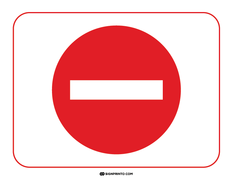 No Entry Sign Icon a4 size