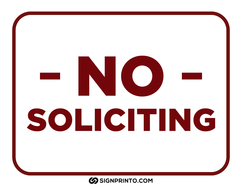 No Soliciting Sign A4 size Preview