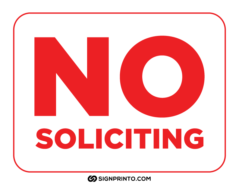 No Soliciting Sign A4 size Preview