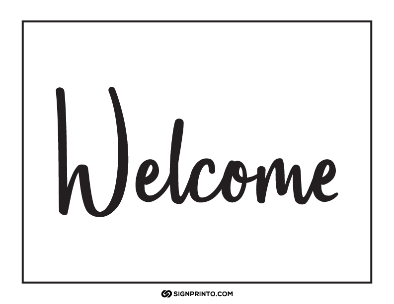 Welcome Sign A4 size Preview
