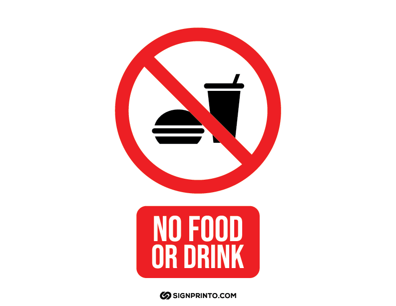 No Food or drink sign