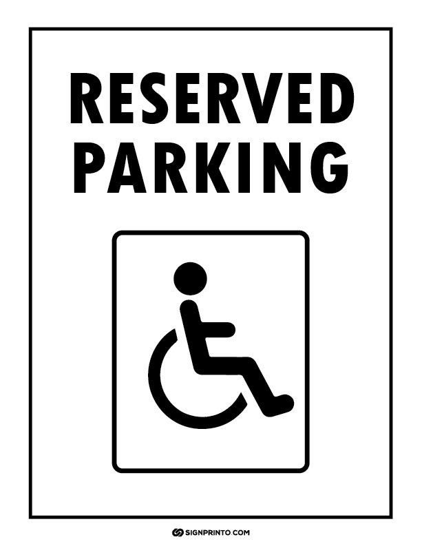 Handicap Parking Sign A4 size Preview