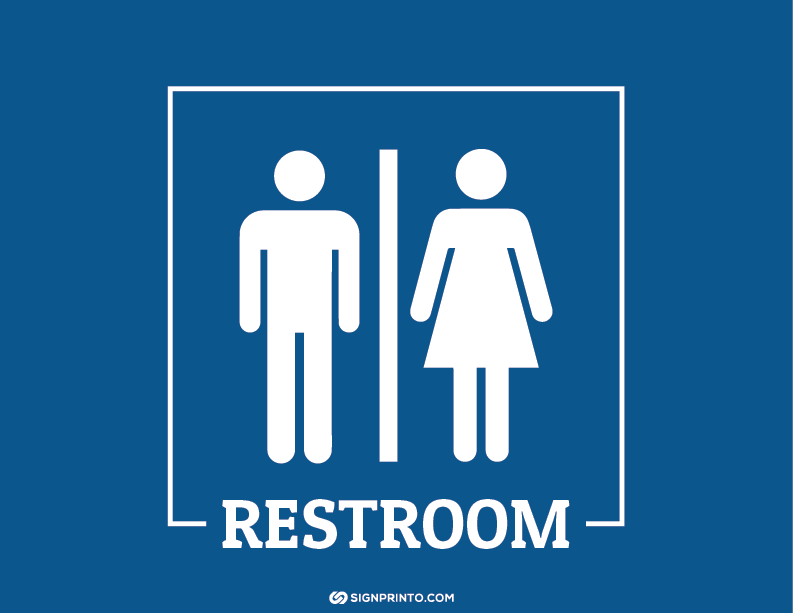 Rest Room Sign blue