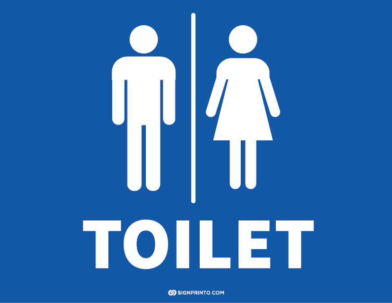 Toilet Sign blue
