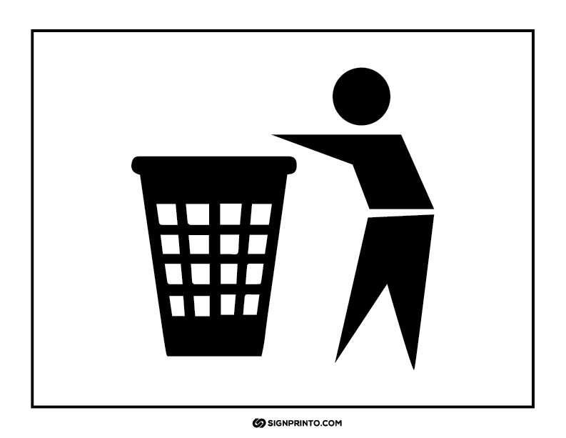 Trash Sign icon A4 size Preview