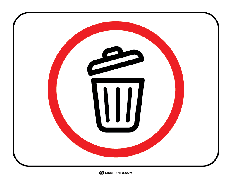 Printable Trash Sign icon