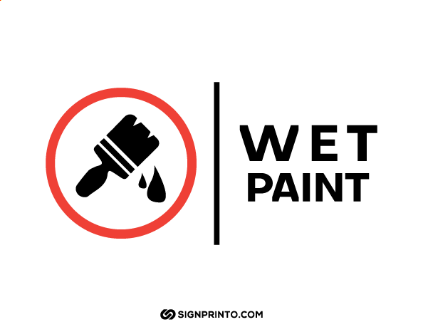 Wet paint sign A4 Preview