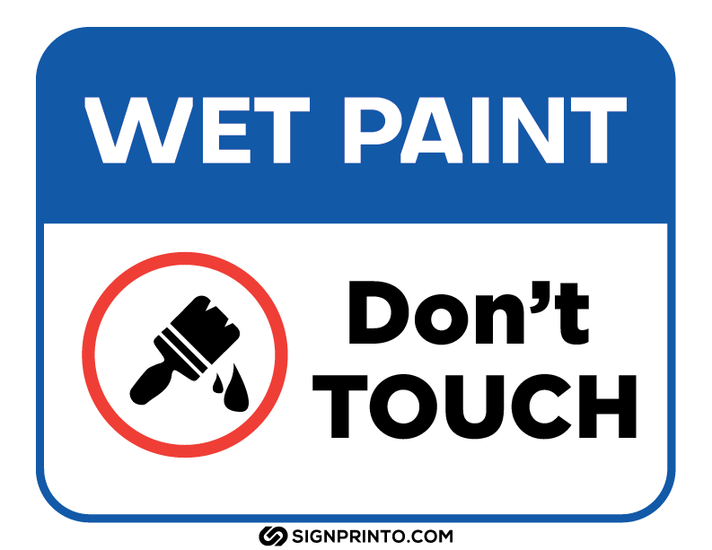 wet paint sign Dont Touch printable