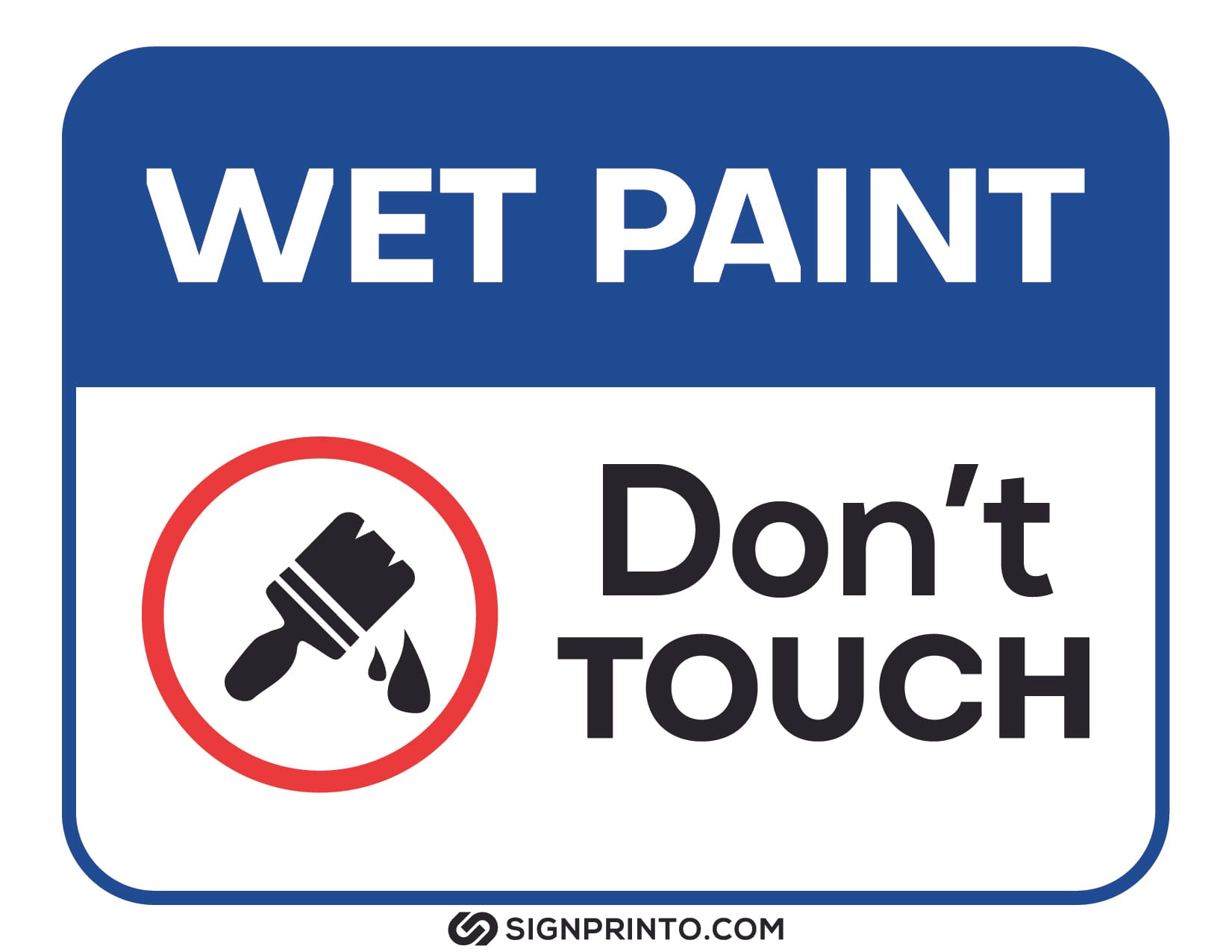 wet paint sign printable blue  dont touch 