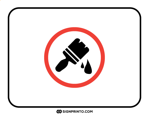 wet paint sign printable icon