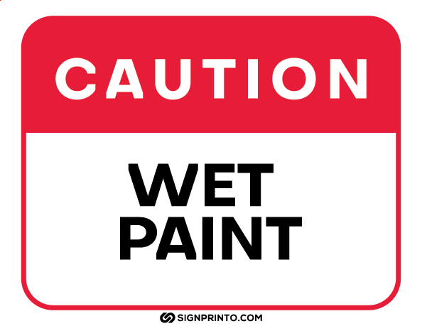 wet paint sign printable black no border 