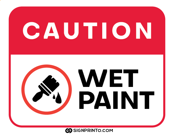 Printable Caution Wet paint sign 
