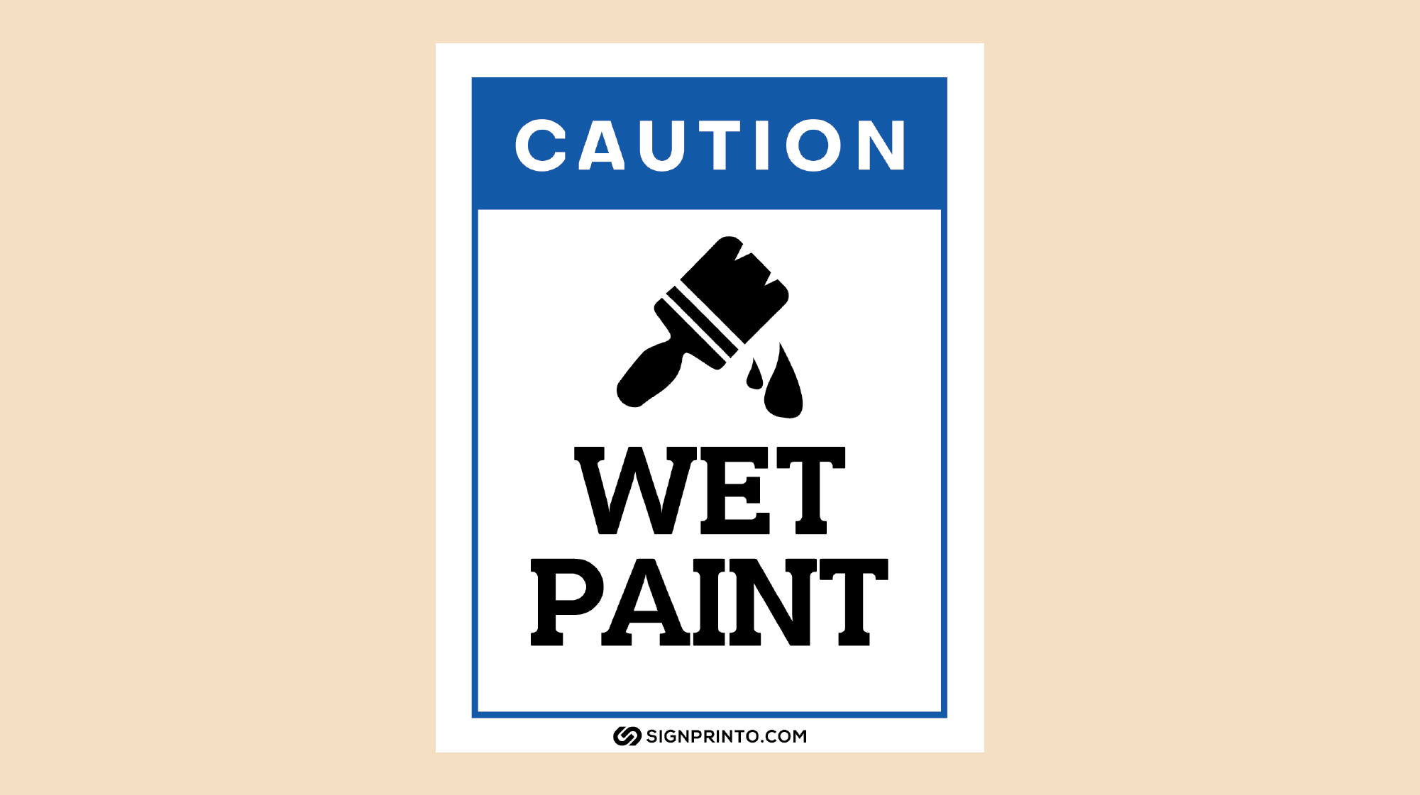 Caution Wet Paint Sign –Blue Color
