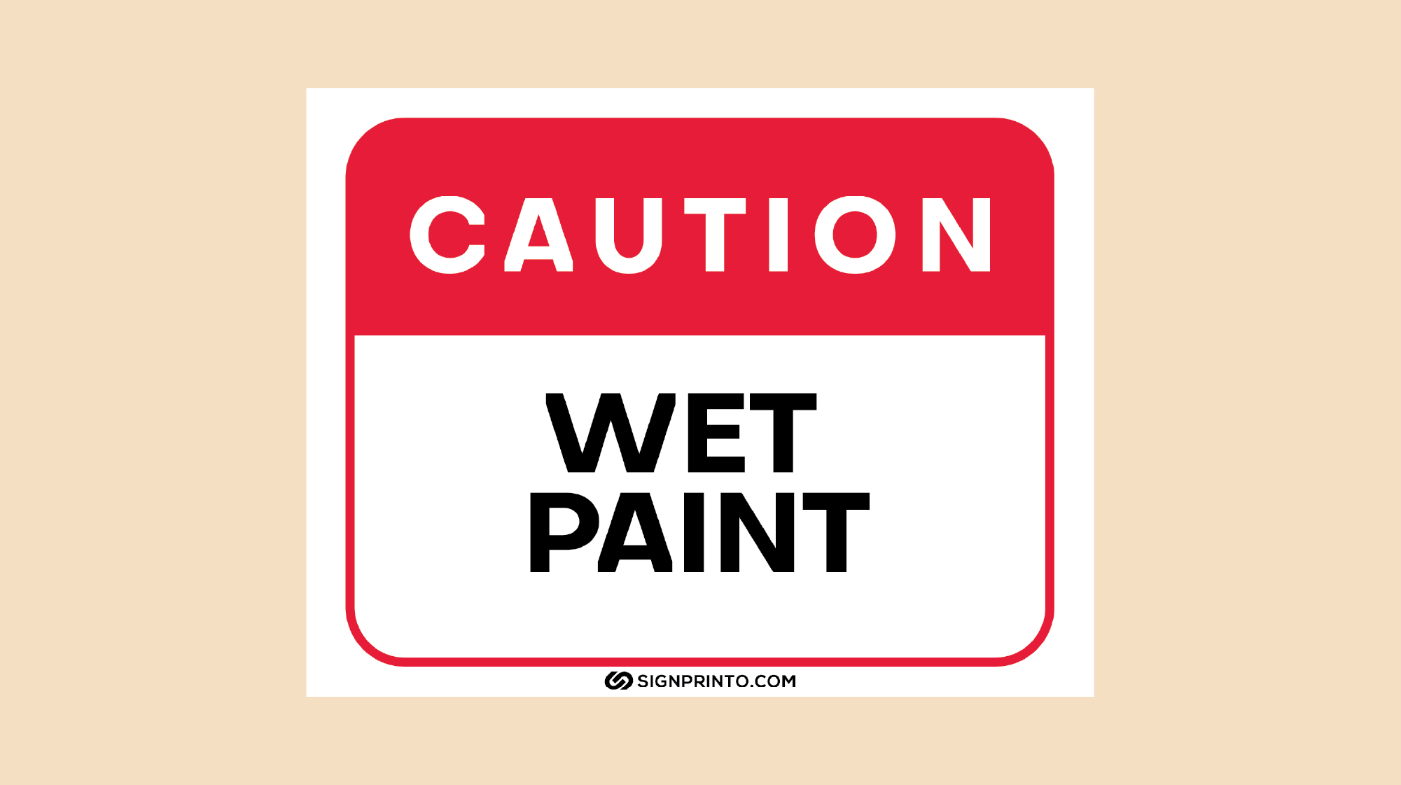printable  caution wet paint sign red color