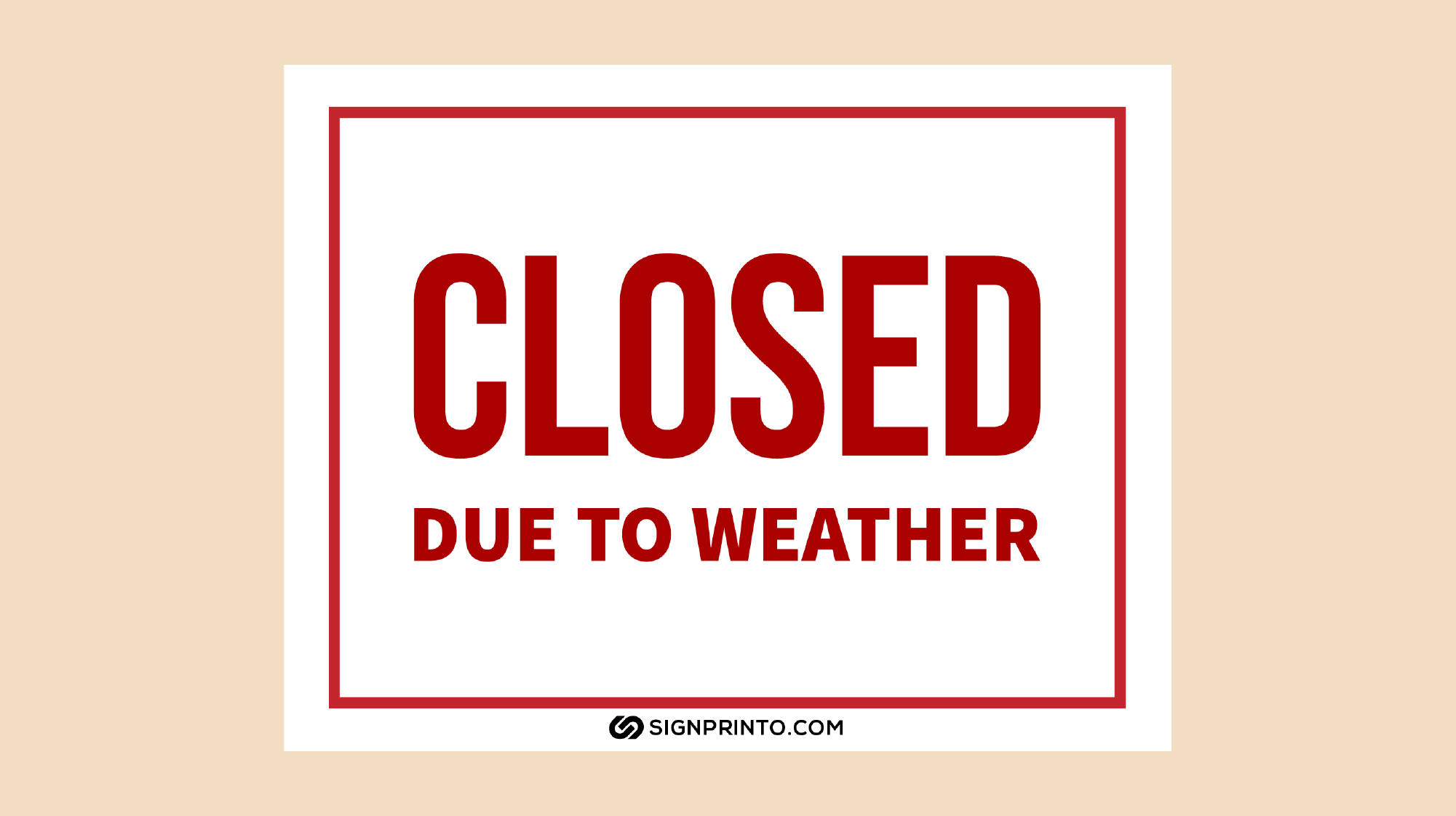 Printable Closed Due To Weather Sign Free PDF 