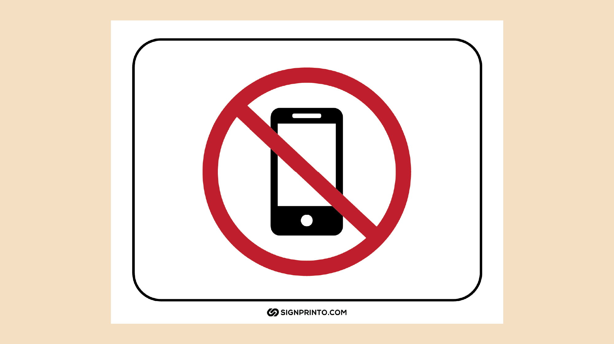 No cell phone sign icon