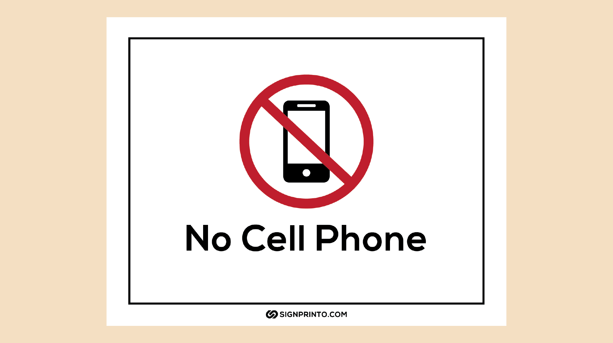 No cell phone sign with phone cross