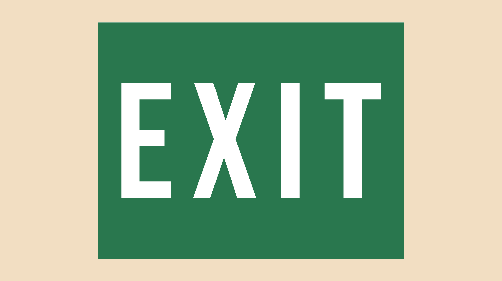Exit Sign green color